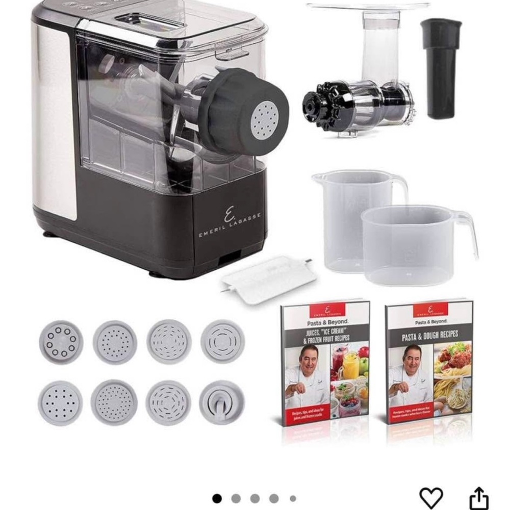 Black and Silver Electric Pasta Maker with Discs and Accessories